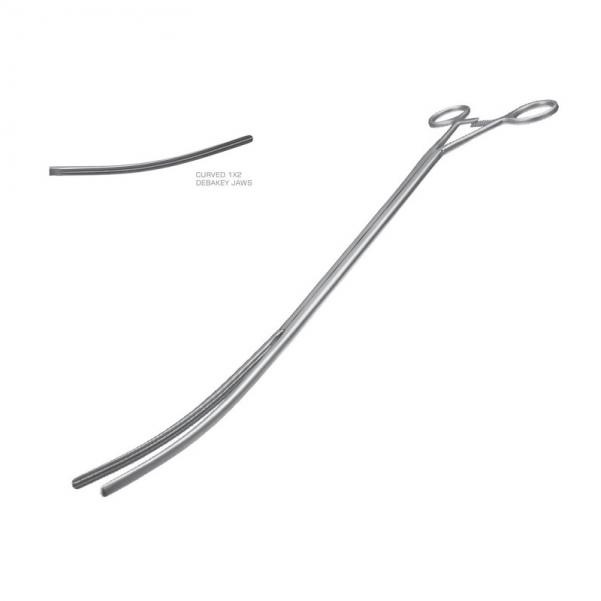 1×2 DeBakey Atraumatic jaws, 60mm curved, 5mm shaft, w/ratchet