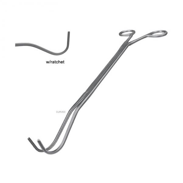 Harken #1 Clamp – 95 mm curved 1 x 2 DeBakey Atraumatick jaws, w/ratchet